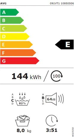 AVG Heat Pump Tumble Dryer – 8kg, Class E