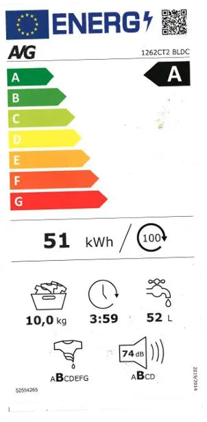 AVG Washing Machine – 9kg 1200RPM Inverter