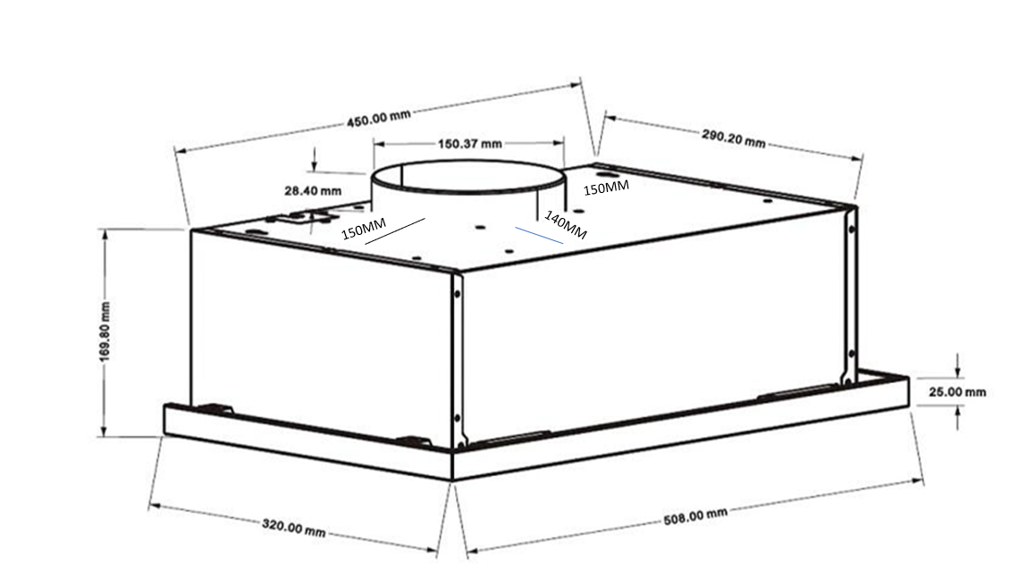 Built-In Cooker Hood – Model 3005A–510