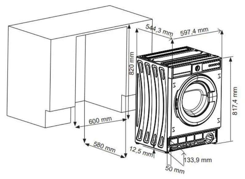Built-In Washer Dryer – 7kg Wash / 5kg Dry – AVG