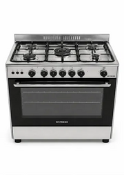 Fresh - Freestanding Gas Oven 5 Gas Burners with Spark and Fan - Stainless Steel
