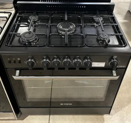 FRESH - Freestanding Gas Cooker 80cm 5 Burners Black