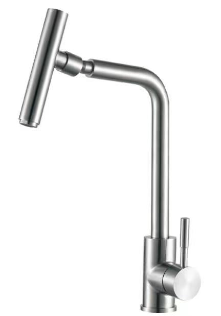Modern swivel kitchen tap – Inox stainless steel