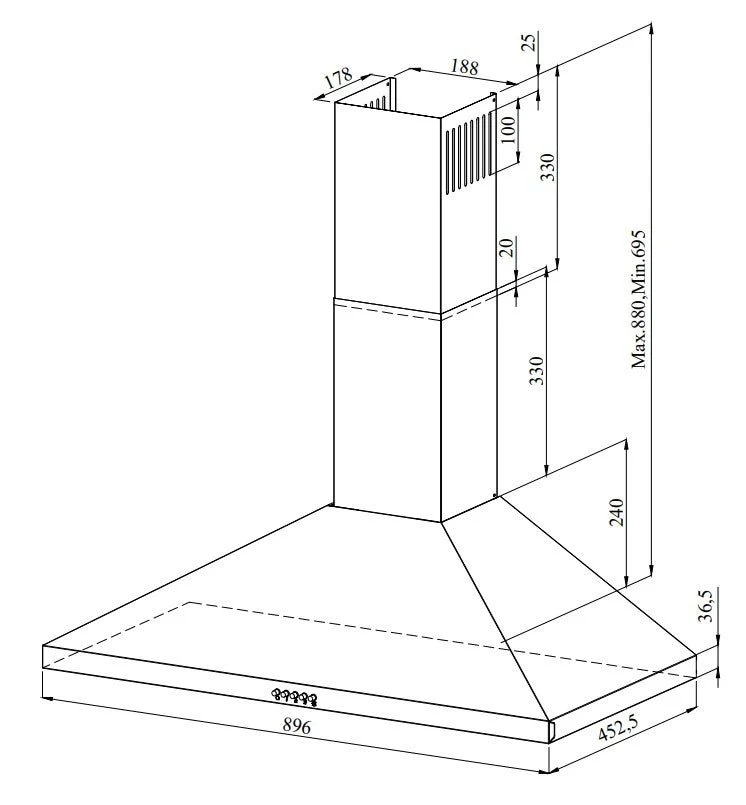 Cooker Hood 90cm – All Inox
