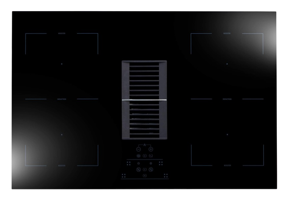 Down Air Induction Hob – 4 Zones with Integrated Hood – Flexi Zone