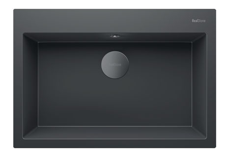 RealStone Sink – 1 Bowl, 770 × 530 mm, Anthracite