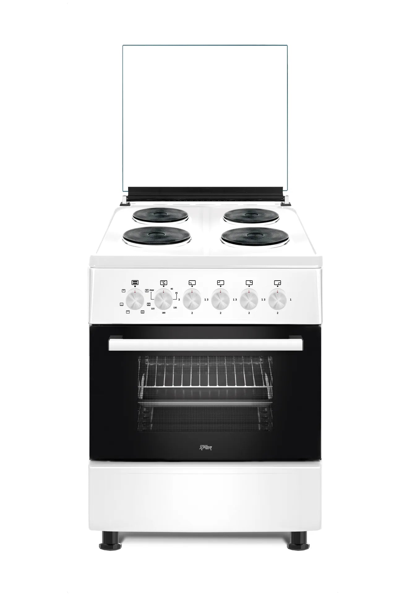 Xper – Freestanding Electric Cooker 60cm, 4 Hot Plates, Fan Oven