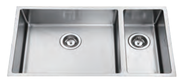 Handmade Stainless Steel Sink – 2 Bowls, 830 × 450 mm