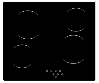 Hyundai Ceramic Hob – 60cm – 4 Zones – Black Glass