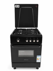 GENERAL  - Freestanding Gas Oven 60cm with 4 Burners - Black