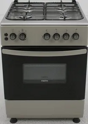 Fiesta – Freestanding Gas Cooker 60cm, Gas Oven with Fan, Inox