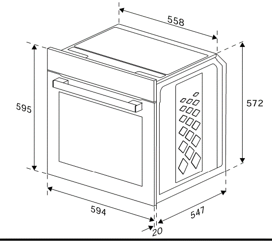 GRUNDIG 60cm Built-In Oven – 6 Functions – Class A