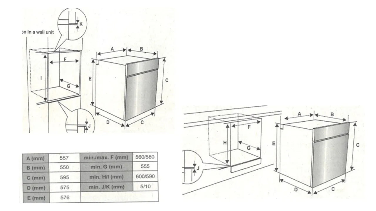 8 Function Built In Oven With Grill – 65 Litres – Class A