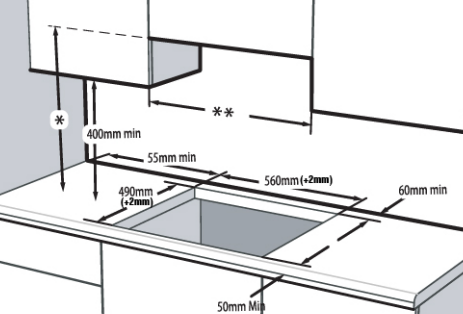 Ceramic Hob – 60cm – 4 Zones – Inox Frame