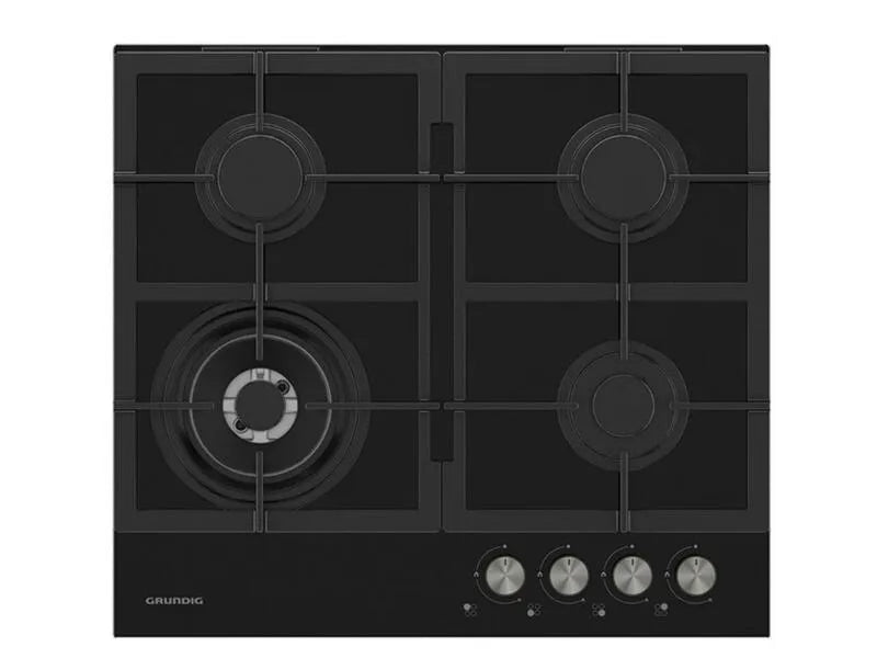 4 Gas Burner Hob – Black Glass – Wok Burner
