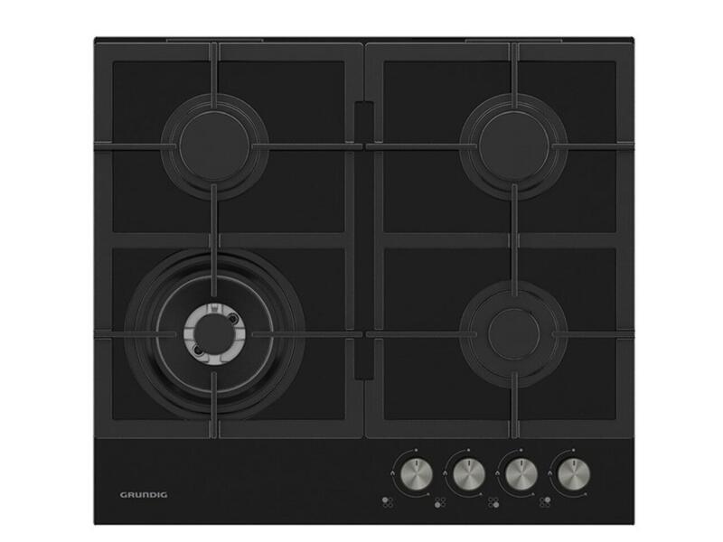 4 Gas Burner Hob – Black Glass – Wok Burner