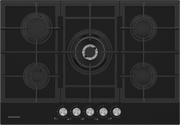 5 Burner Gas Hob – Black Crystal – 75cm – Wok Burner