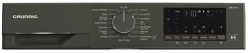 Grundig Washing Machine – 9kg Capacity – Dark Grey – Inverter Motor