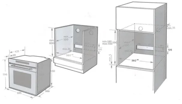 Hauss Build In Oven including Microwave ,72lt , Black