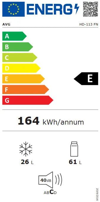 AVG TABLE MODEL FRIDGE WITH A SEPARATE FREEZER, COLOUR WHITE