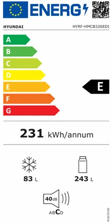 Hyundai Combi Fridge Freezer – No Frost – Class E