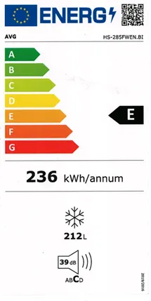 AVG Built-In Freezer – 212 L, No-Frost, Class E
