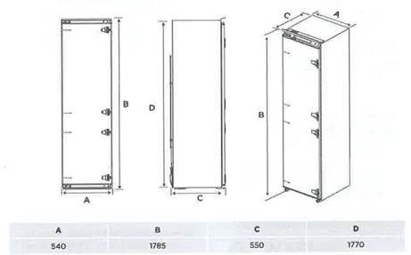 AVG Built-In Freezer – 212 L, No-Frost, Class E
