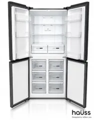 HAUSS MULTI DOOR FRIDGE FREEZER ,NON FROST , CLASS E , BLACK GLASS