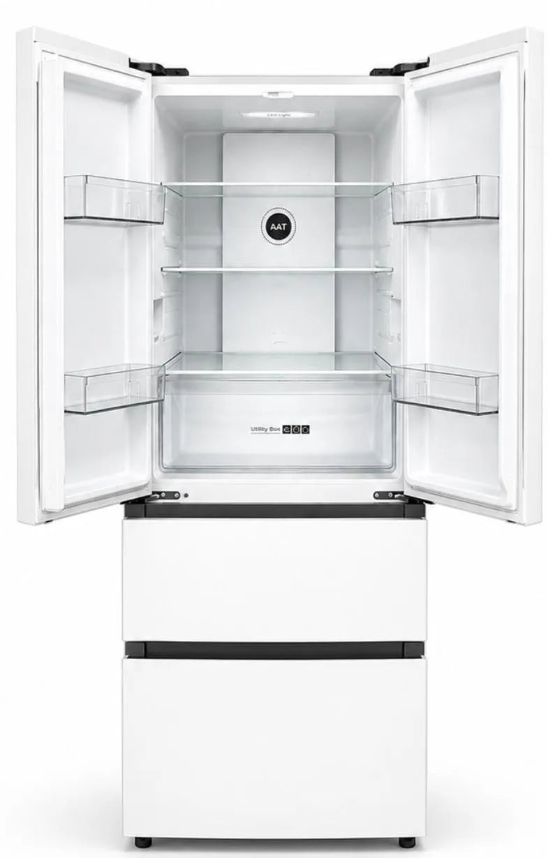 HAUSS - Multi  Door Fridge Freezer -403lt - White - 2 Drawer Freezer - Class E
