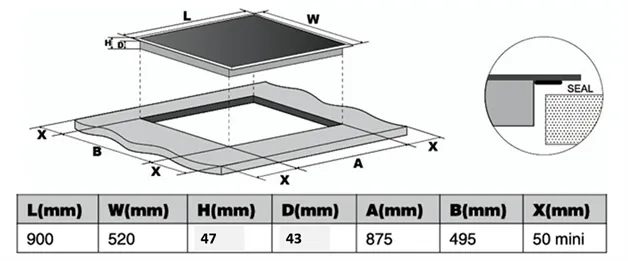 HYUNDAI CERAMIC HOB 90CM 5 ZONES