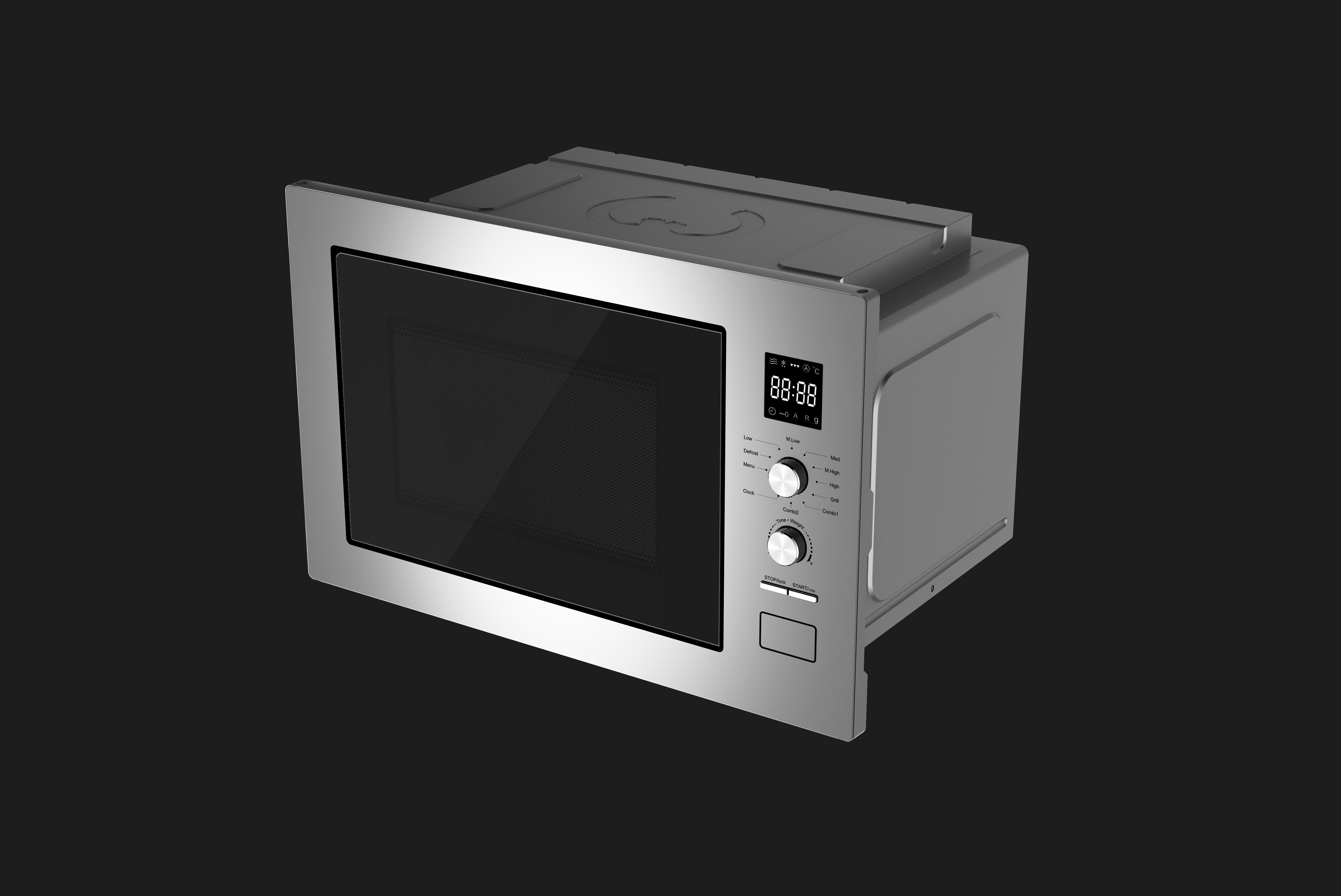 Hyundai Built-In Microwave with Grill – 28L – Stainless Steel