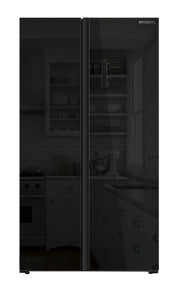 Hyundai Side-by-Side Fridge Freezer – 505L – Black Glass – No Frost – Class E