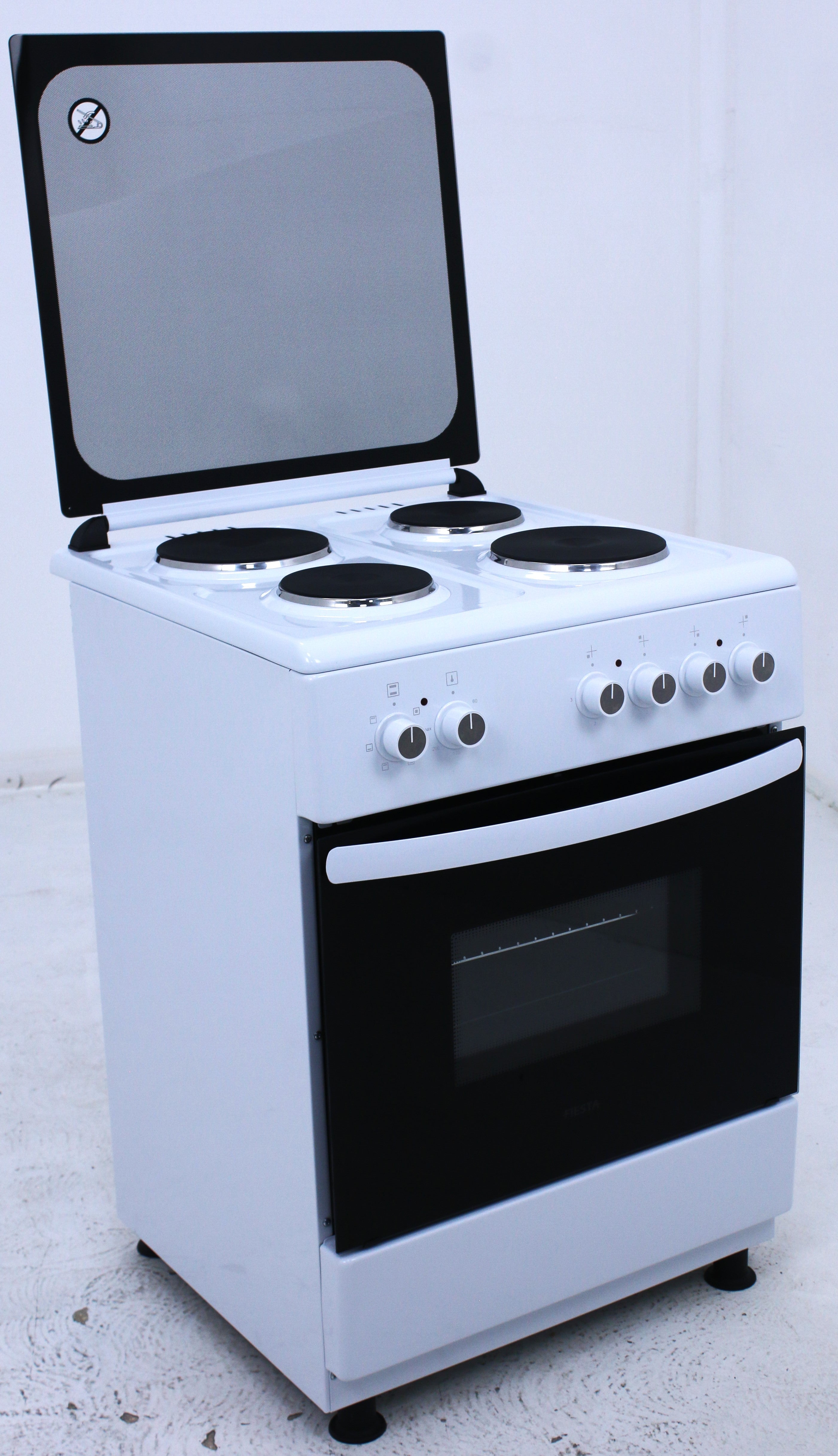 Fiesta – Freestanding Electric Cooker 60cm, 4 Hot Plates, White
