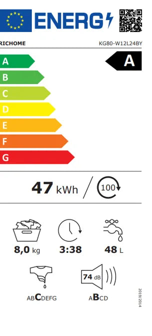 RICHOME WASHING MACHINE 8KGS,1200RPM,INVERTER MOTOR