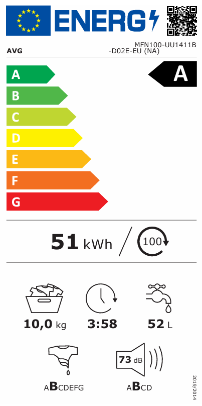 AVG Washing Machine – 10kg 1400RPM