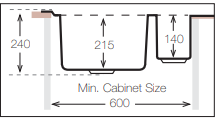 1 and 1/2 Bowl Sink with Drainer – 1000 × 500 mm
