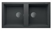 RealStone Sink – 2 Bowls, 970 × 520 mm, Black