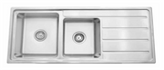 Stainless Steel Sink – 2 Bowls with Right Drain, 1160 × 500 mm