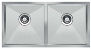 2 Bowl Sink – 860 × 490 mm, Stainless Steel (Square Bowls)