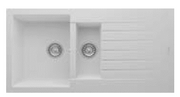 Troya 100 Sink – 1½ Bowls 1 Drainer, 1000 × 500 mm, White