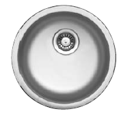 Round Bowl Sink – Ø446 mm, Stainless Steel