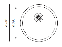 Round Bowl Sink – Ø446 mm, Stainless Steel