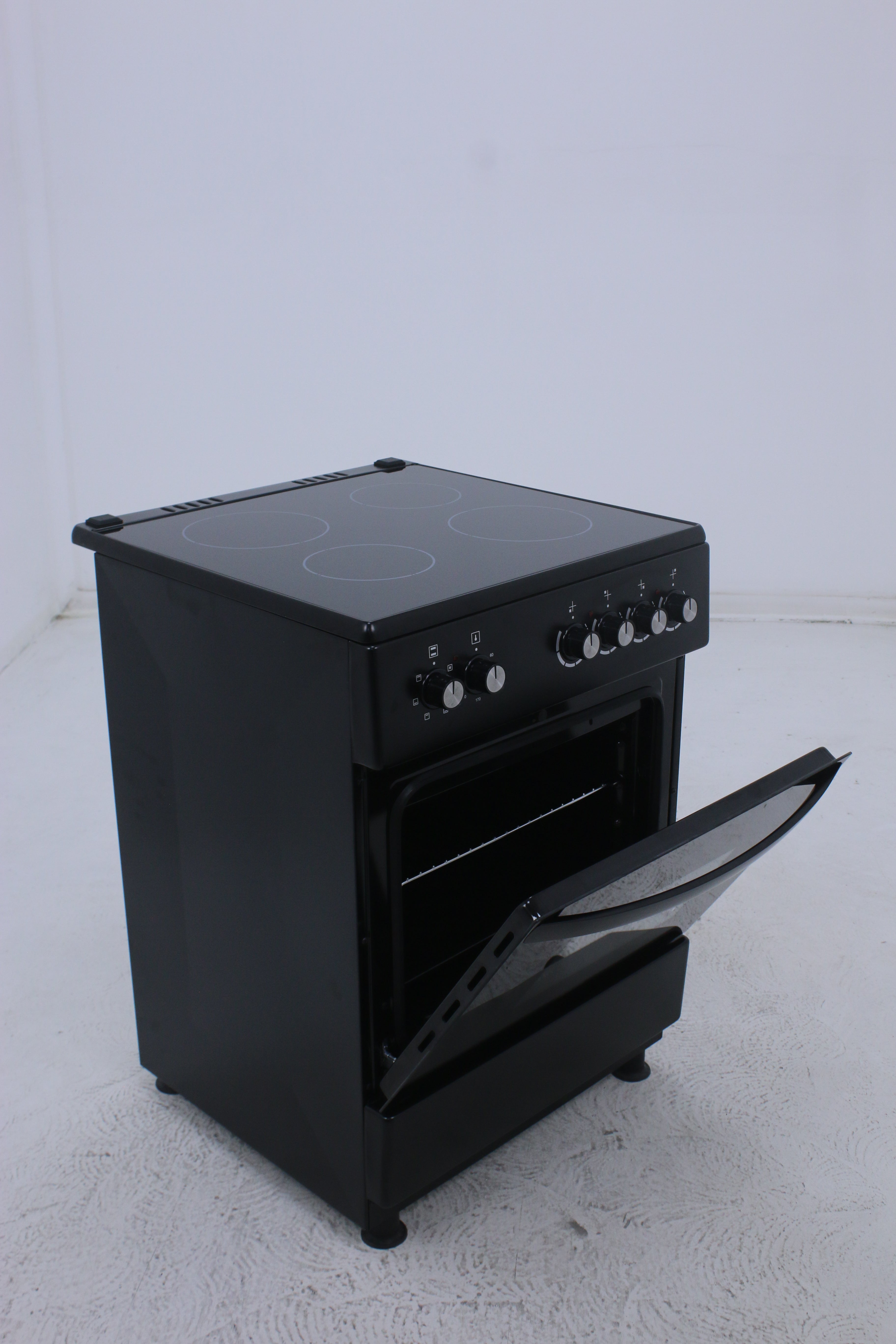 FIESTA - Freestanding Electric Oven with 4 Zone Ceramic Hob 60cm Black