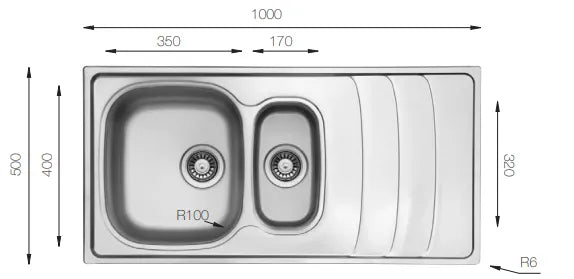1.5 Bowl Sink with Drainer