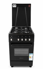 FIESTA FREESTANDING OVEN WITH 4 GAS BURNERS BLACK
