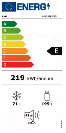 AVG – Combi Fridge Freezer – 270L – No Frost – Inox – Class E