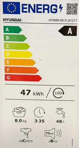 Hyundai Washing Machine – 8kg 1200RPM Inverter