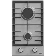 Domino Gas Hob 2 Burners – Inox