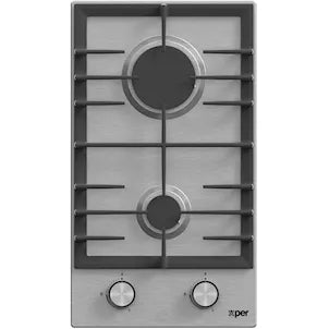 Domino Gas Hob 2 Burners – Inox