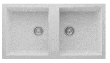 Granitek Sink – 2 Bowls, 970 × 520 mm, White